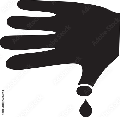 Hand icon symbol in black vector image , illustration of the human finger