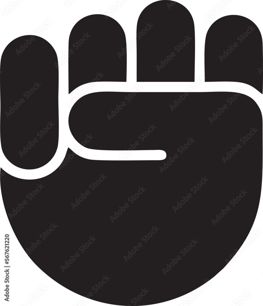 Hand icon symbol in black vector image , illustration of the human finger Hand icon symbol in black vector image , illustration of the human finger