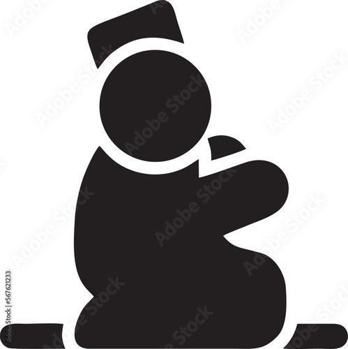 Hand icon symbol in black vector image , illustration of the human finger