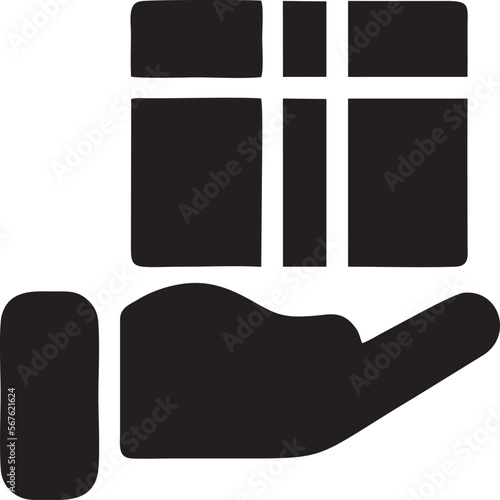 Hand icon symbol in black vector image , illustration of the human finger