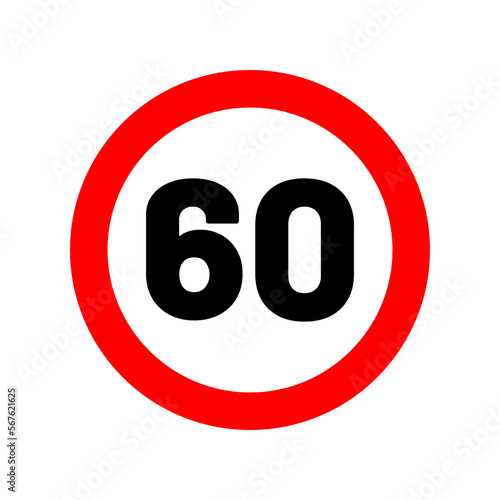 speed limit road sign in trendy flat design