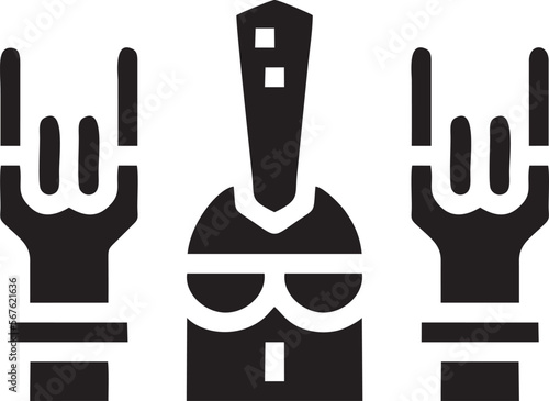 Hand icon symbol in black vector image , illustration of the human finger