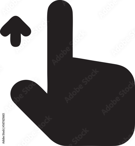Hand icon symbol in black vector image , illustration of the human finger