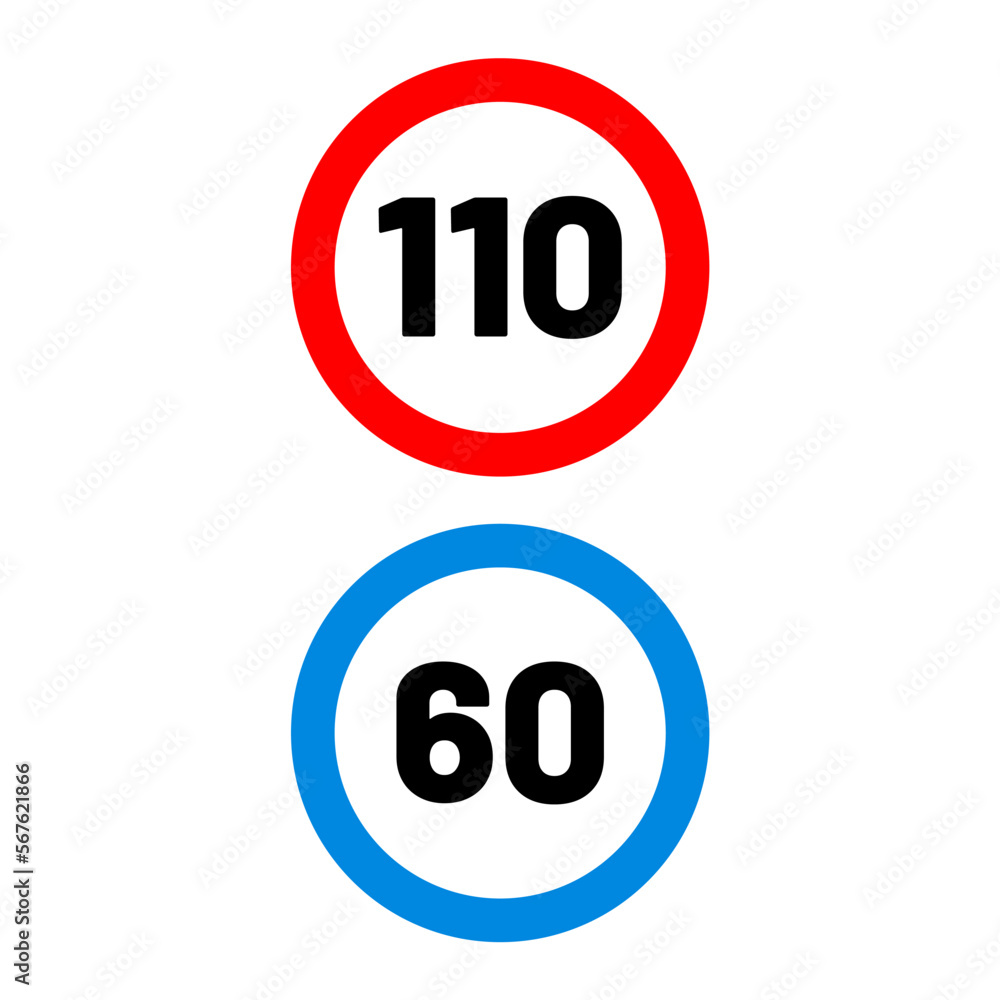 speed limit road sign in trendy flat design speed limit road sign in trendy flat design