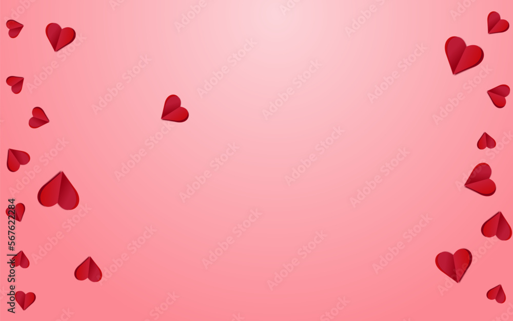 Maroon Color Heart Vector Pink  Backgound. Paper