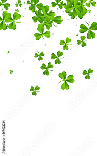 Spring Clover Minimal Vector White Background.