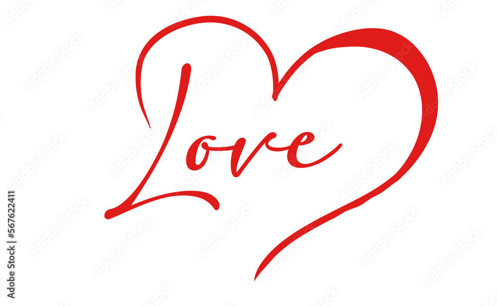 Transparent png, heart with Text love 
