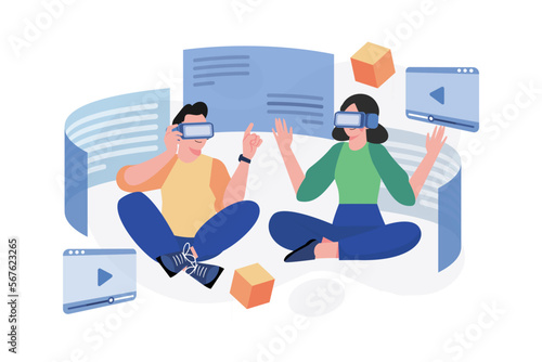People watching video on metaverse