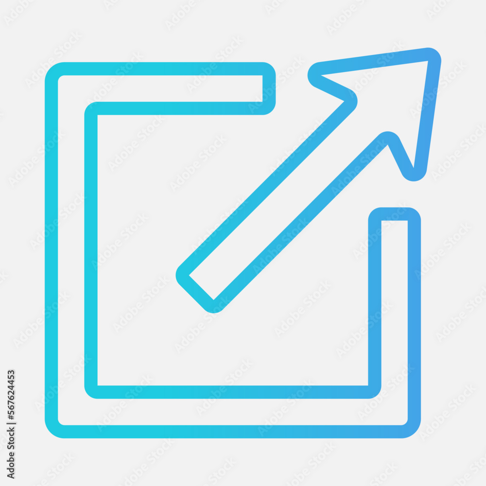 Expand arrow icon vector illustration in gradient style, use for website mobile app presentation Expand arrow icon vector illustration in gradient style, use for website mobile app presentation