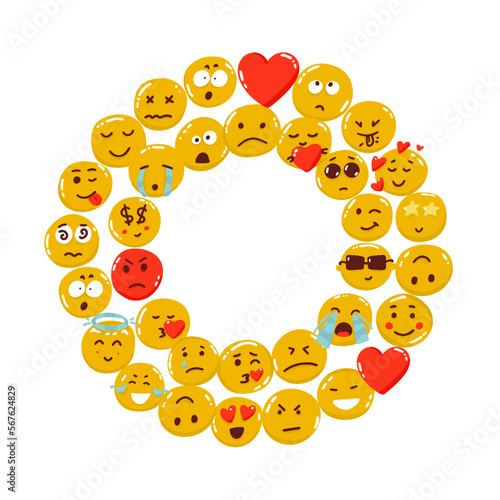 Vector frame with yellow happy Smiley Face and a place for your text