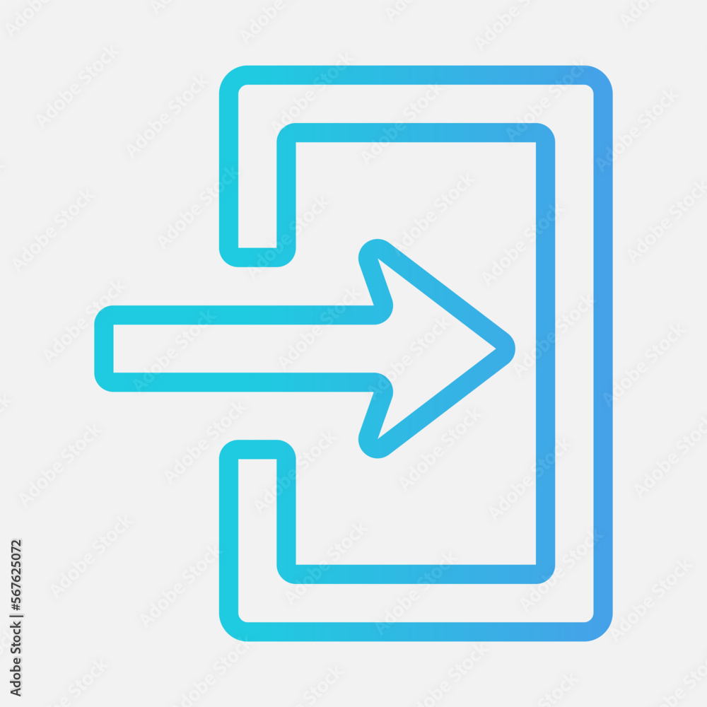 Log in icon vector illustration in gradient style, use for website mobile app presentation Log in icon vector illustration in gradient style, use for website mobile app presentation