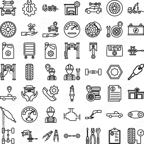 Car Repairing icons set, Car Repairing vector icon, Car Repairing icons pack, car service icons set, car service icons pack, auto service icons pack, car service outline icons set