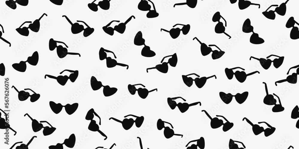 Black and white sunglasses seamless pattern Black and white sunglasses seamless pattern