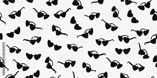 Black and white sunglasses seamless pattern