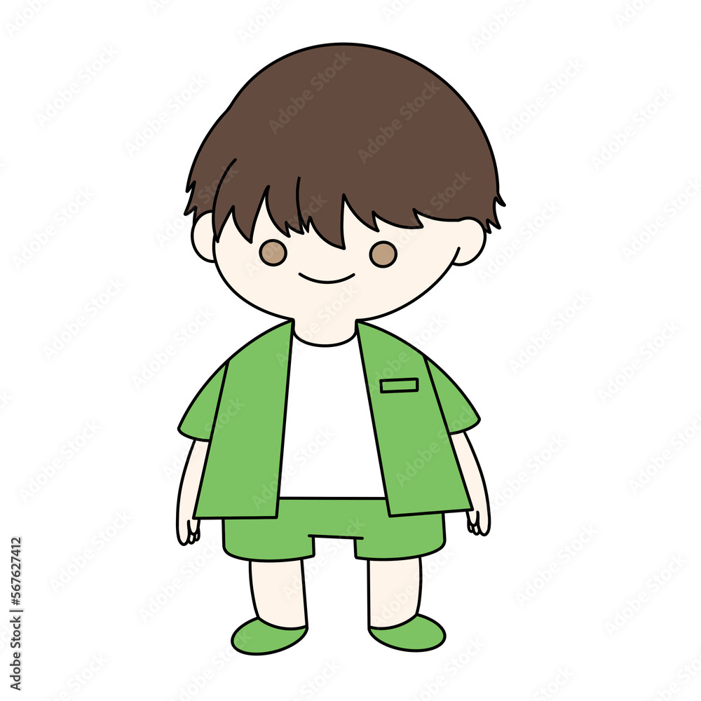 Boy color illustration on easter.