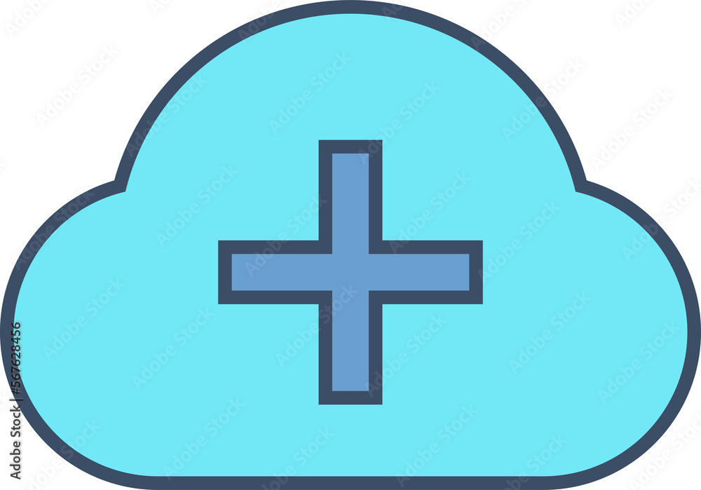 Obraz premium cloud and add icon