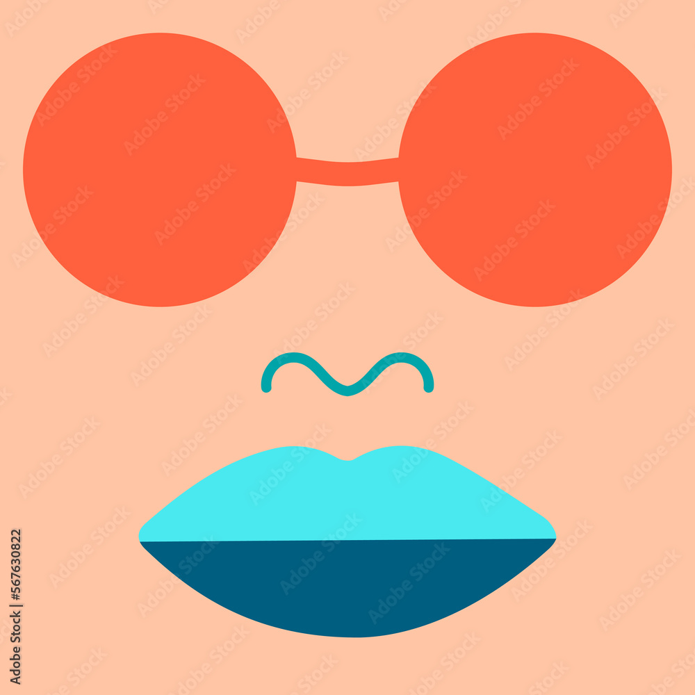 Abstract geometric desert face in neon colors Abstract geometric desert face in neon colors