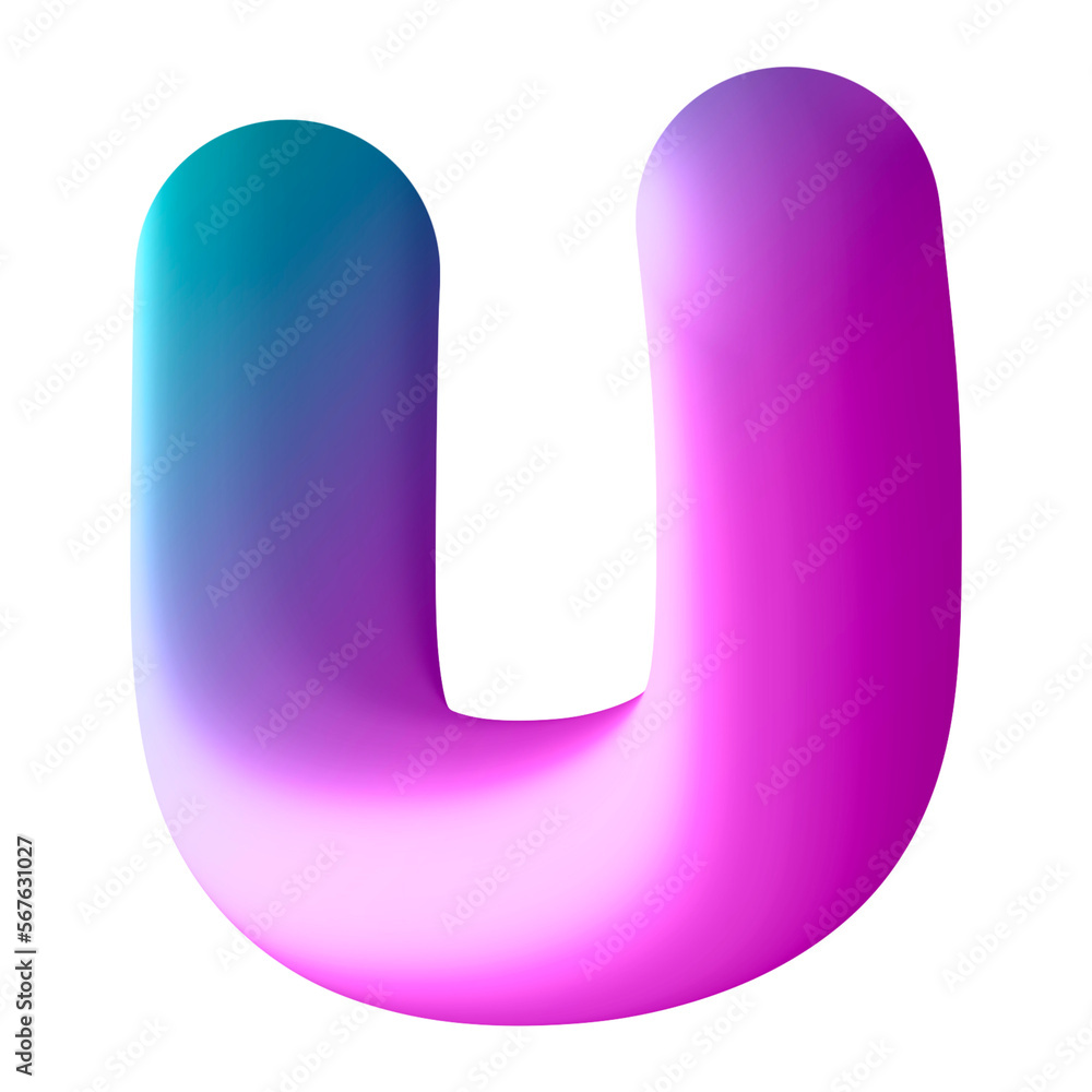 Letter U 3d Gradient Fluid Transparent Background Letter U 3d Gradient Fluid Transparent Background