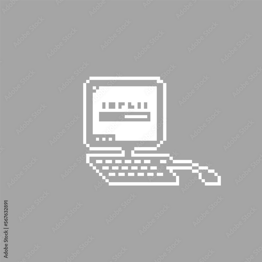 illustration vector graphic of pixel art computer, good for your project and game. illustration vector graphic of pixel art computer, good for your project and game.