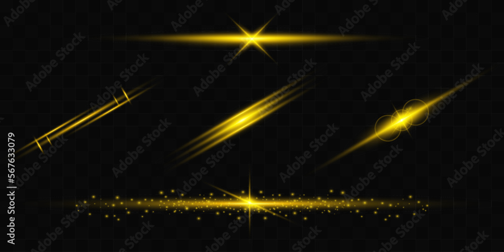 Line, star shiny golden light effect vector illustration Line, star shiny golden light effect vector illustration