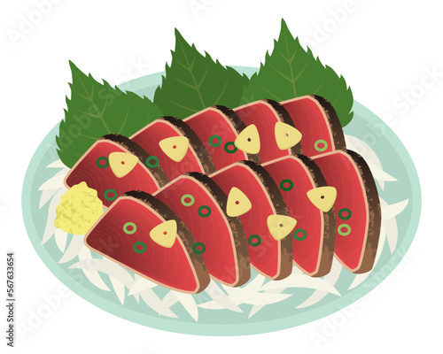かつおのたたきのイラスト