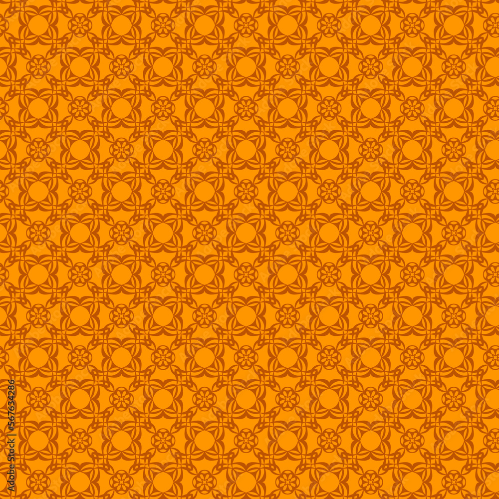 Natural autumn tones geometric linear lace fabric pattern on dark yellow – orange background Natural autumn tones geometric linear lace fabric pattern on dark yellow – orange background