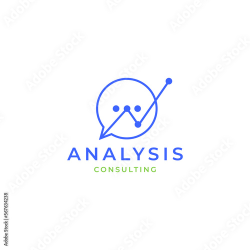 analysis traffic chat consulting talk marketing minimal logo design vector icon illustration