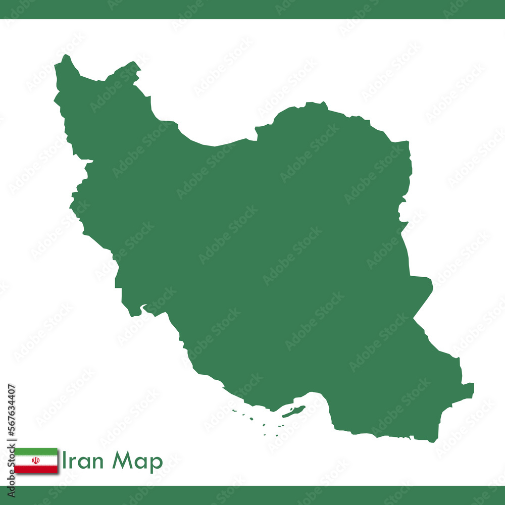 green iran map vector with national flag green iran map vector with national flag