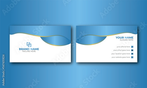 curvy double side business card design set, vector illustrations.