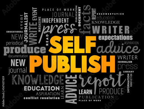 Self Publish text word cloud, business concept background