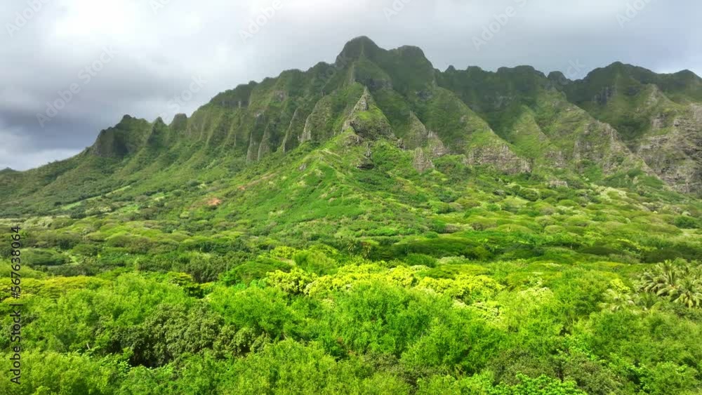 Aerial view Oahu island. Flying over coastal landscape Hawaii. Drone shot 4k. Tropical paradise, vacation in USA, Hawaii travel. American tourism destination. Aerial view Oahu island. Flying over coastal landscape Hawaii. Drone shot 4k. Tropical paradise, vacation in USA, Hawaii travel. American tourism destination.