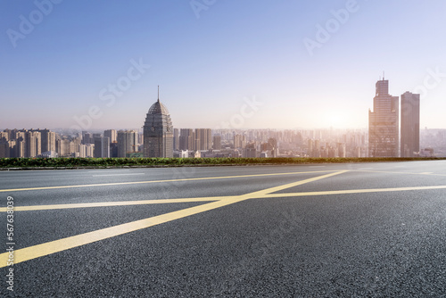 Road ground and urban architecture landscape