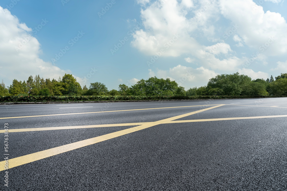 Fototapeta premium Outdoor forest highway skyline