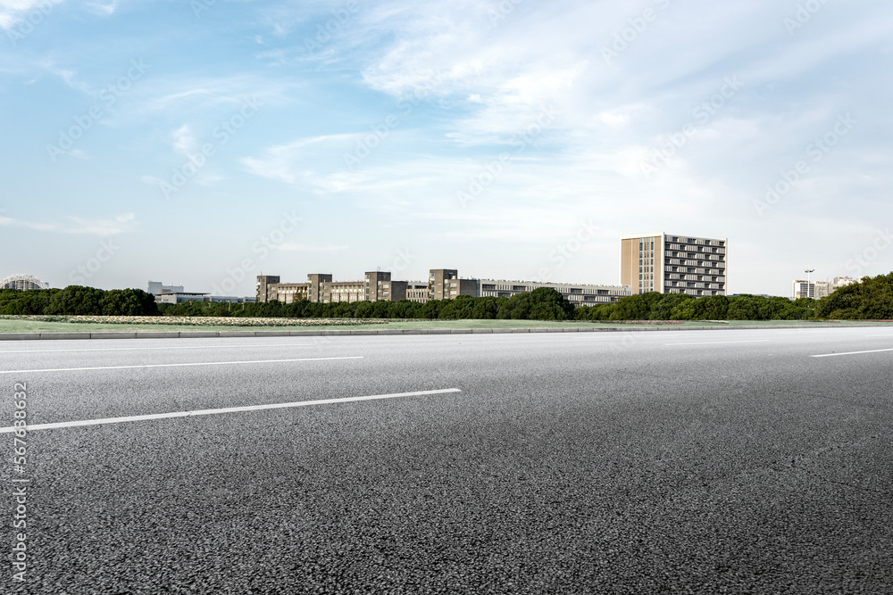 Fototapeta premium Road ground and urban architecture landscape