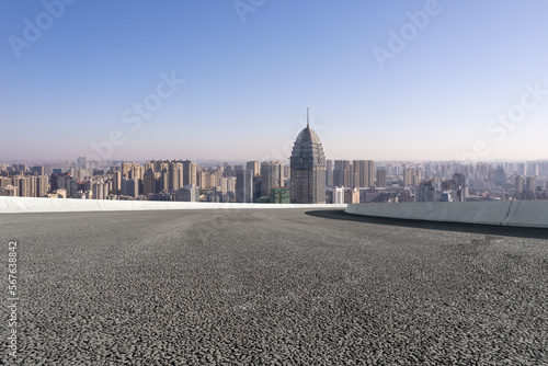 Road ground and urban architecture landscape