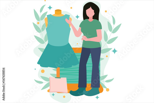 Wallpaper Mural Fashion Designer Flat Design Illustration Torontodigital.ca