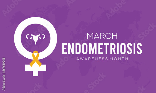 Vector illustration on the theme of National Endometriosis awareness month of March. greeting card, poster with background. Vector illustration design.