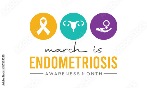 Vector illustration on the theme of National Endometriosis awareness month of March. greeting card, poster with background. Vector illustration design.