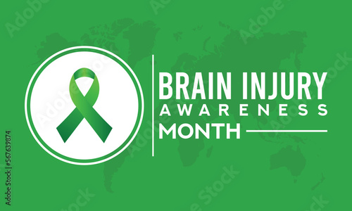 Vector illustration on the theme of National Traumatic Brain Injury awareness month of March. greeting card, poster with background. Vector illustration design.
