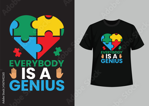 World Autism Awareness Day T-shirt Design. Typography t-shirt, Vector and Illustration Elements for a Printable Products