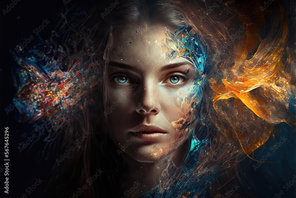 beautiful fantasy abstract ethereal portrait of a beautiful woman double exposure with a colorful digital illustration
beautiful fantasy abstract ethereal portrait of a beautiful woman double exposure with a colorful digital illustration