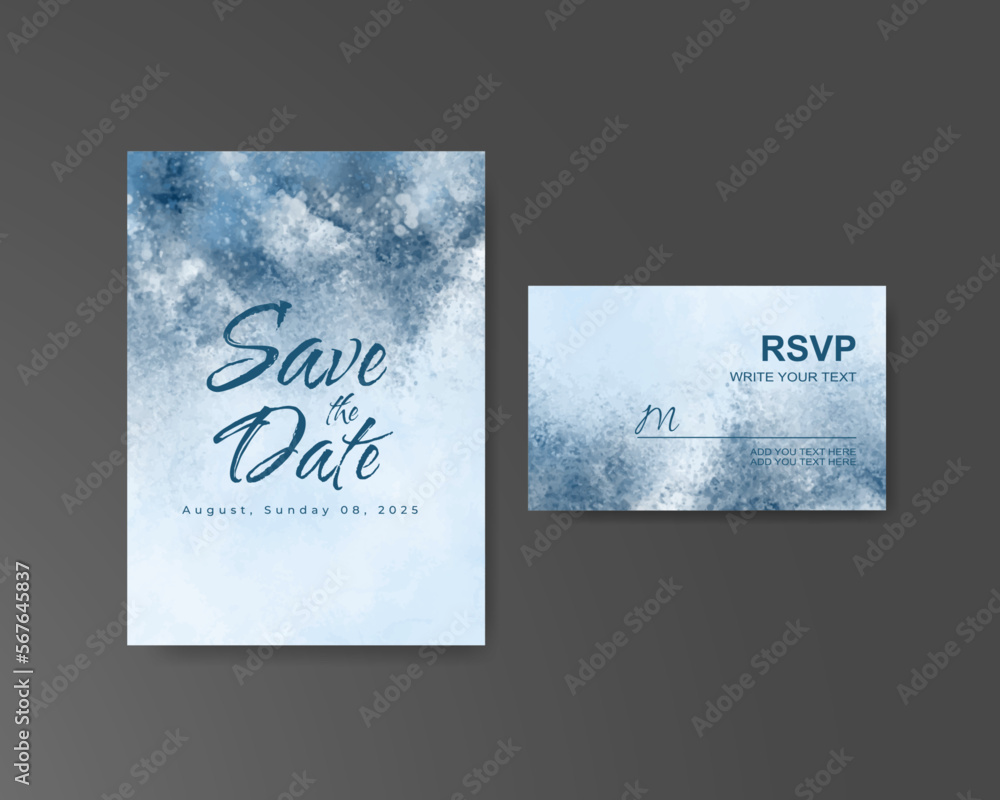 Wedding invitation with abstract watercolor background Wedding invitation with abstract watercolor background