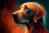 pretty portrait of a dog in the style of an oil painting, art, modern, generative AI