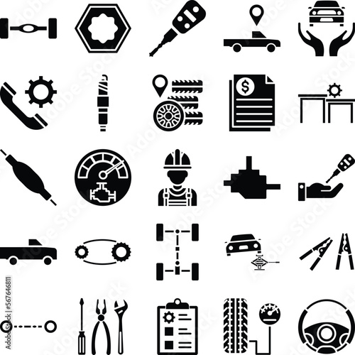Car Repairing icons set, Car Repairing vector icon, Car Repairing icons pack, car service icons set, car service icons pack, auto service icons pack, car service glyph icons set