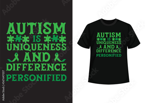 World Autism Awareness Day T-shirt Design. Typography t-shirt, Vector and Illustration Elements for a Printable Products