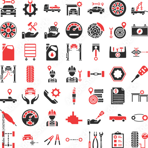 Car Repairing icons set, Car Repairing vector icon, Car Repairing icons pack, car service icons set, car service icons pack, auto service icons pack, car service glyph dual icons set