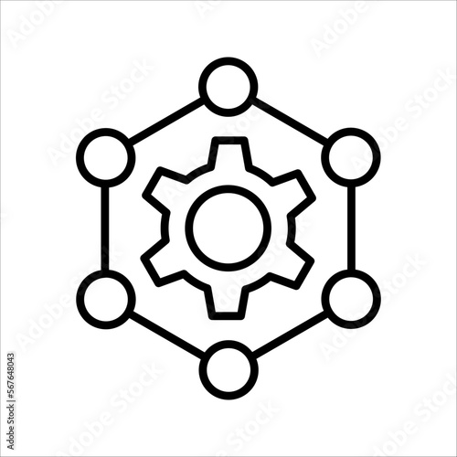 framework icons symbol vector elements for infographic web, gear vector icon, vector illustration on white background