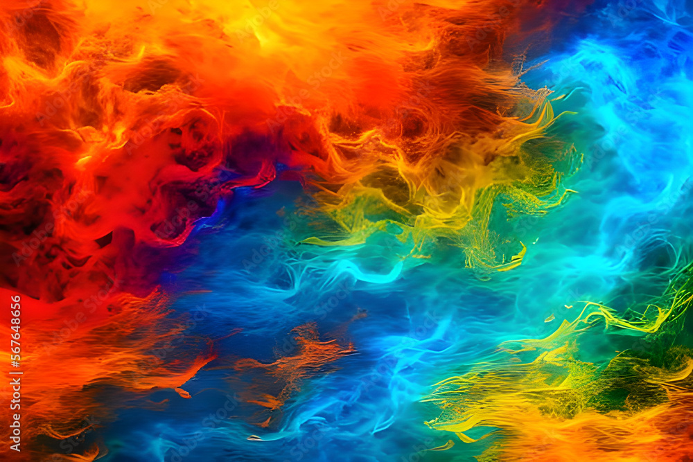 Fire and water abstract art - AI