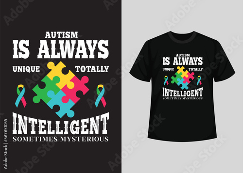 Autism Awareness Day T-Shirt Design. World Autism Awareness Day T-shirt Design, typography t-shirt, Vector and Illustration Elements for a Printable Products