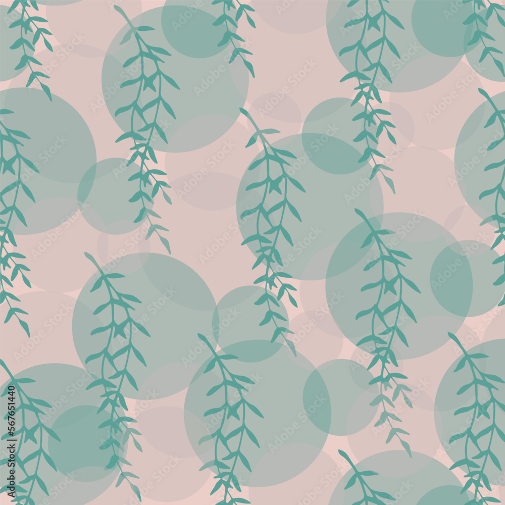 Pink and sea green background in with subtle leaves, pastel colors seamless pattern. Decorative background for wrapping paper, wallpaper, textile, greeting cards and invitations. Pink and sea green background in with subtle leaves, pastel colors seamless pattern. Decorative background for wrapping paper, wallpaper, textile, greeting cards and invitations.